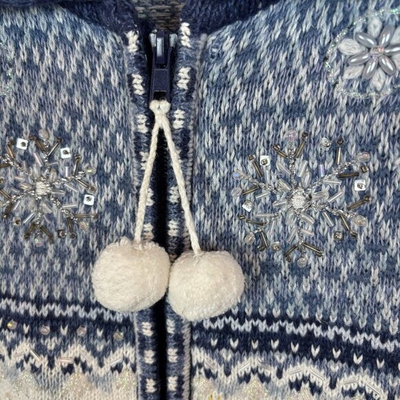 Stitches in Time Women's Full Zip Beaded Embroidered Cardigan Sweater Size Large - Picture 5 of 11